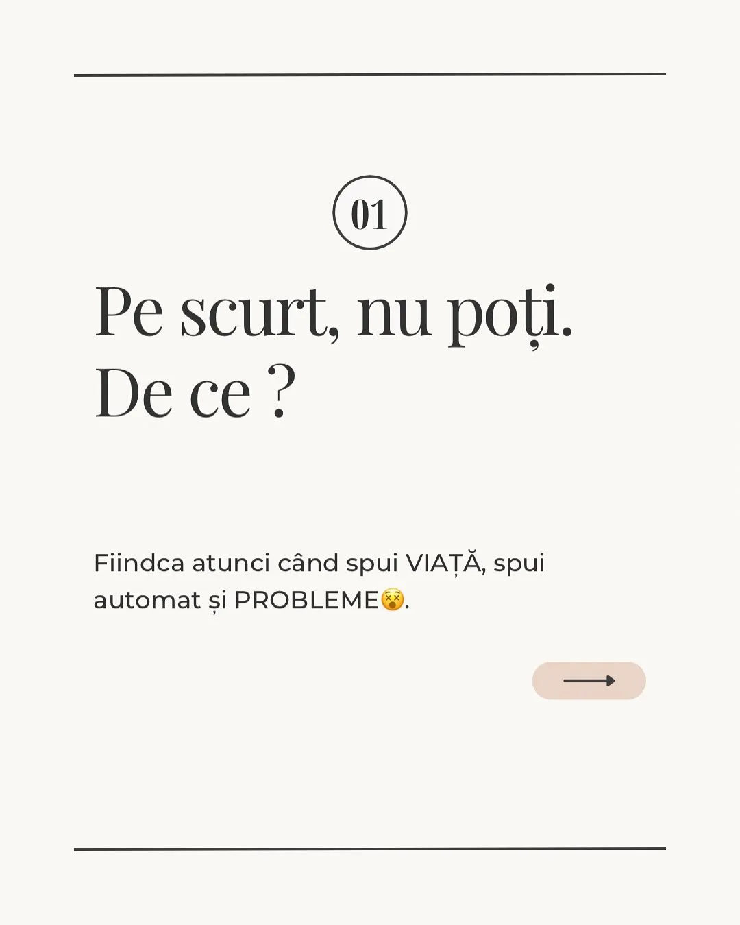 Nora în ușa unei cabane de munte, cu o cană în mână, cu titlul postării scris peste fotografie