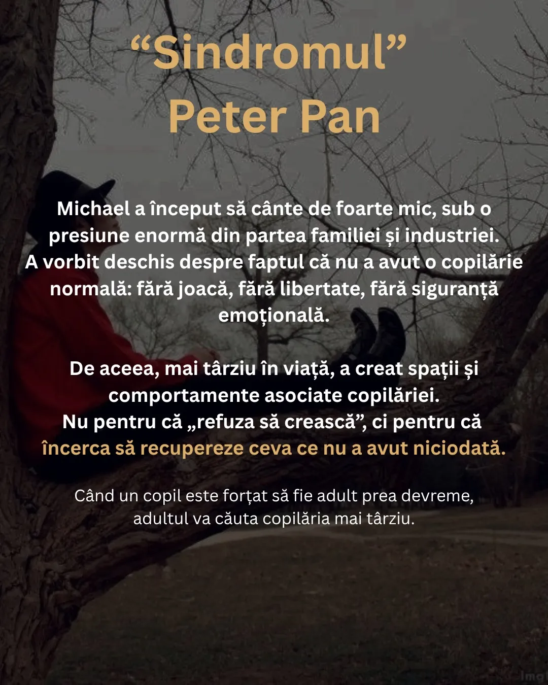 Fotografii cu Michael Jackson pe scenă și în culise, cu textul postării scris peste