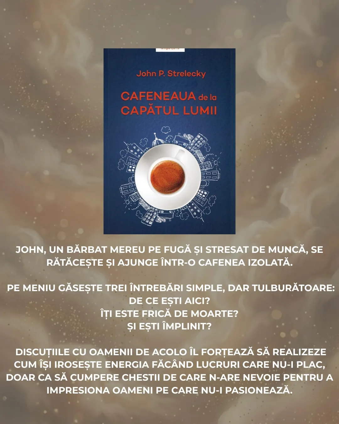Colaj cu coperțile cărților recomandate, pe un fundal auriu cu pagini decupate
