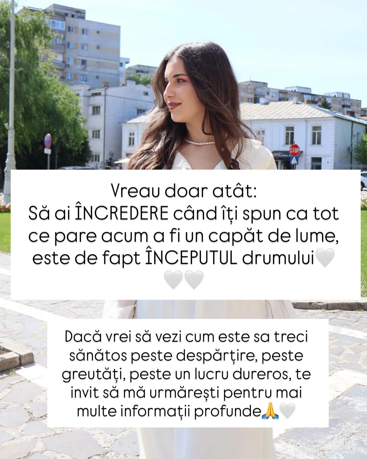 Fotografii cu Nora într-un parc cu lalele, cu text despre primele săptămâni de după o despărțire
