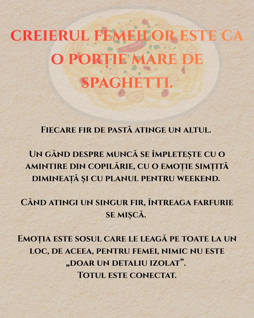 Ilustrații cu o farfurie de spaghetti și un waffle, folosite ca metaforă pentru două feluri de a procesa informația