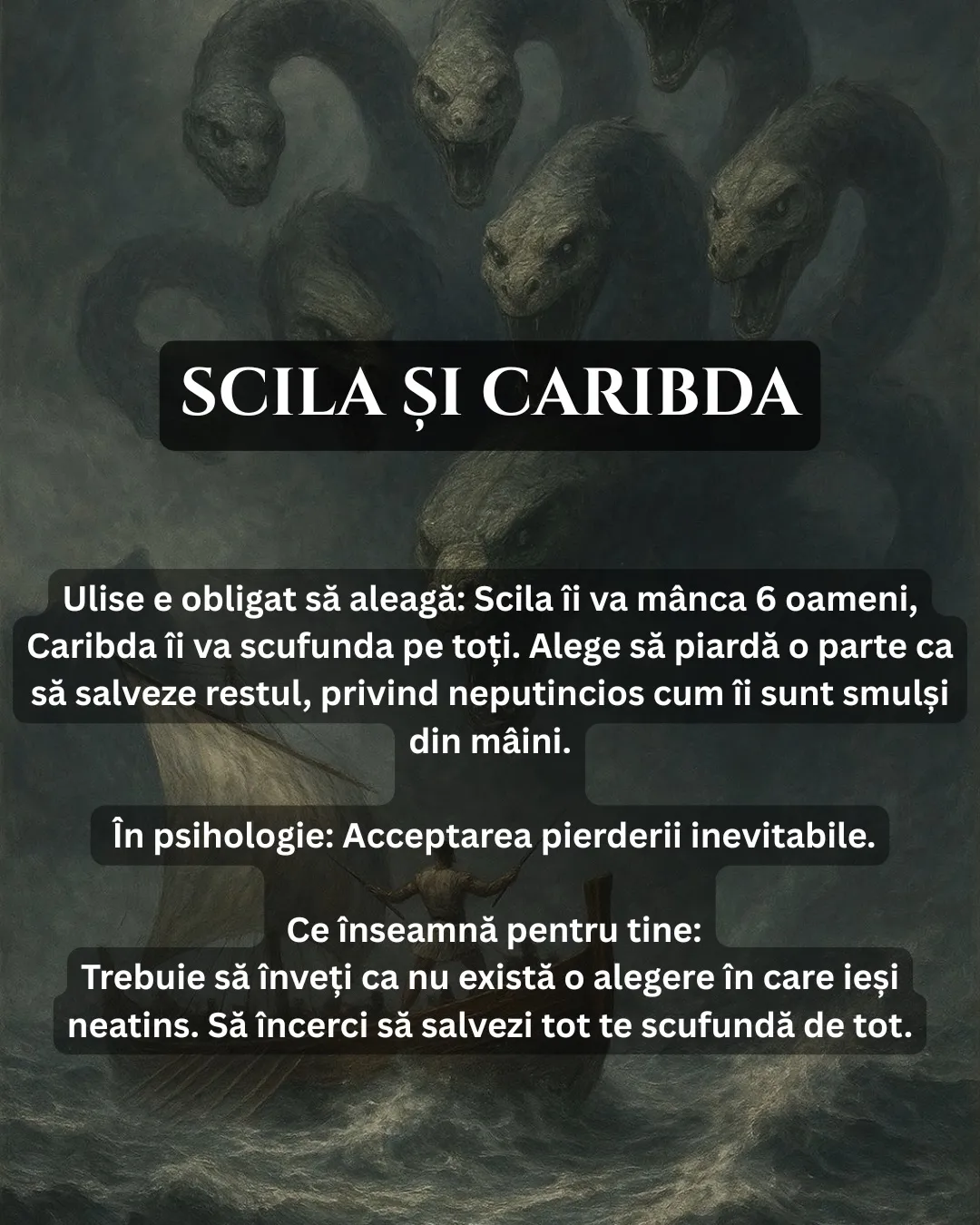 Ilustrații și cadre din Odiseea, fiecare însoțit de o citire psihologică a scenei