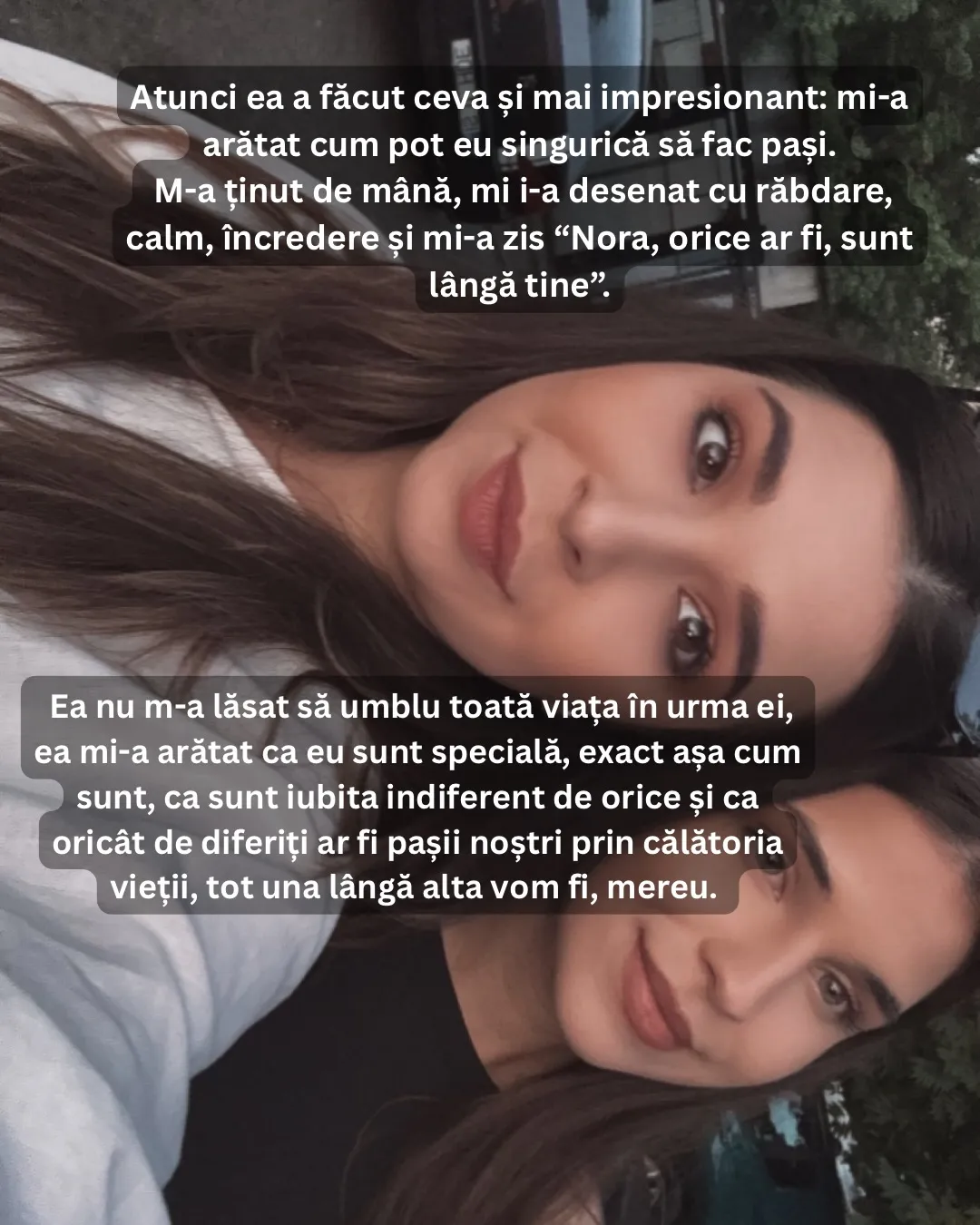 Fotografii cu Nora și sora ei, din copilărie până în prezent