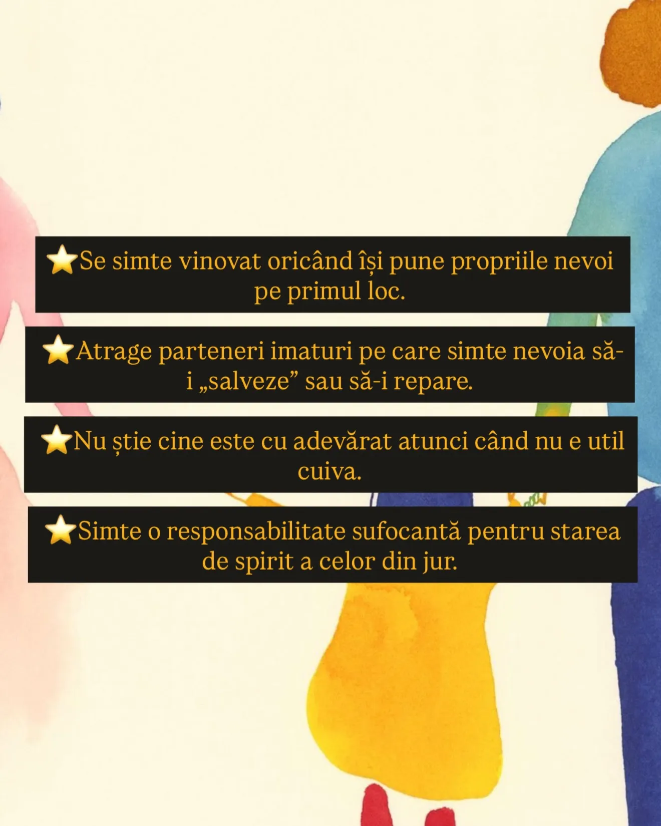 Ilustrație în acuarelă cu un copil ținut de mână de un părinte, în timp ce celălalt părinte se îndepărtează, cu textul postării scris peste